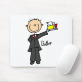 Butler-Strichmännchen-Mauspad Mousepad (Mit Mouse)