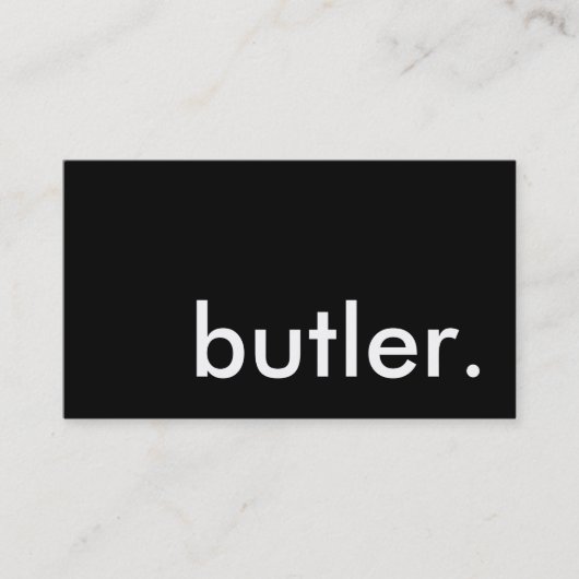 Butler. Visitenkarte (Vorderseite)