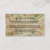 Butlergebäck Kochen Koch Salin Visitenkarte (Rückseite)