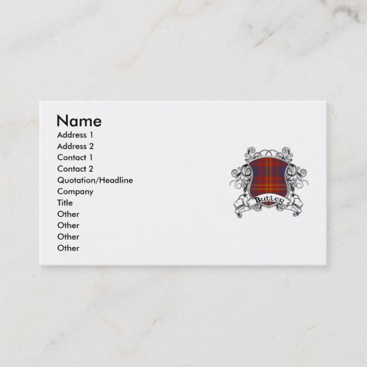 Butlertartan-Schild Visitenkarte (Vorderseite)