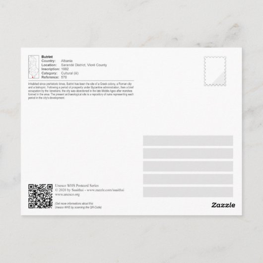Butrint Postkarte (Rückseite)
