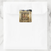 Butsudan-Schrein aus einem Damio-Palast in Kyoto Quadratischer Aufkleber (Tasche)