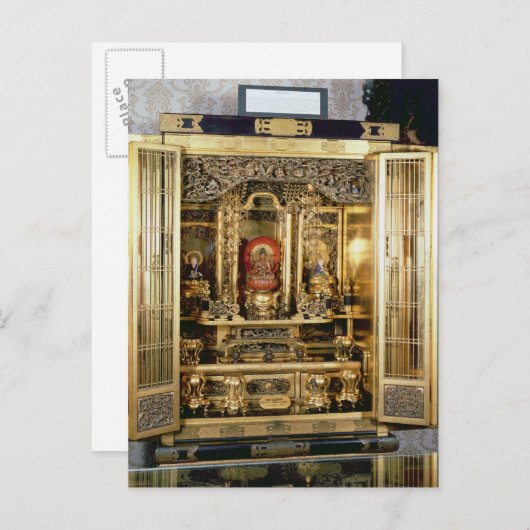 Butsudan Schrein von eines Damios Palast in Kyoto Postkarte (Vorne/Hinten)
