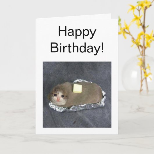 Butta Cat Meme Karte (Gelbe Blume)