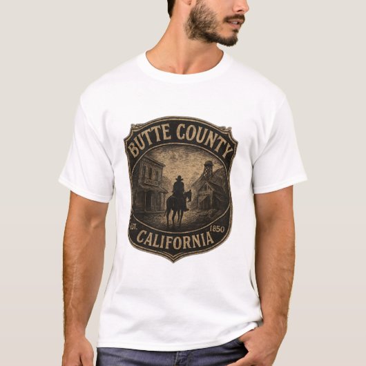 Butte County California – Gold Rush Western T-Shirt (Vorderseite)