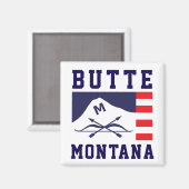 Butte-Flagge, Montana Magnet (Vorderseite/Rückseite)