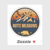 Butte Meadows, Kalifornien Aufkleber (Blatt)