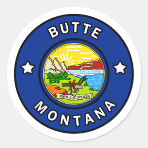 Butte Montana Runder Aufkleber