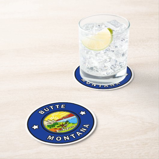 Butte Montana Runder Pappuntersetzer (Vor Ort)