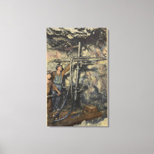 Butte, Montana - Untergrund Bohren in Kupfer Leinwanddruck