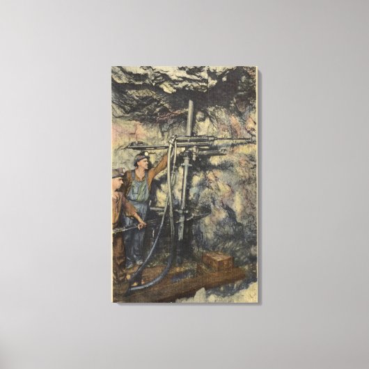 Butte, Montana - Untergrund Bohren in Kupfer Leinwanddruck (Vorderseite)