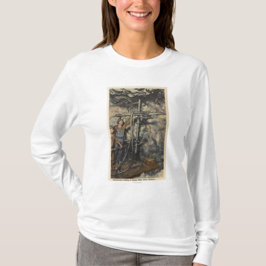 Butte, Montana - Untergrund-Bohrung im Kupfer T-Shirt (Vorderseite)
