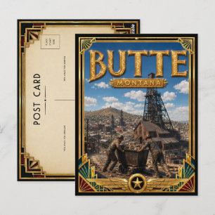 Butte Montana Vintage Art Deco Goldenes Zeitalter Postkarte