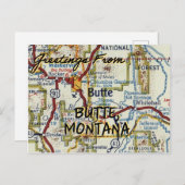 Butte Montana Vintage Karte (Vorne/Hinten)