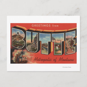 Butte, MontanaGroße BuchstabenszenenButte, MT 2 Postkarte