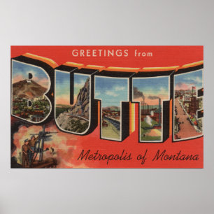 Butte, MontanaLarge Buchstabe ScenesButte, M.Ü. Poster