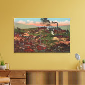 Butte, MT - Ansicht von Fabriken und Zuhause auf H Leinwanddruck (Insitu (Wohnzimmer))
