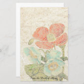 Büttenpapier-orientalische Mohnblumen-Blumen mit Briefpapier (Vorne/Hinten)