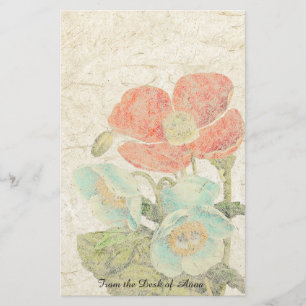 Büttenpapier-orientalische Mohnblumen-Blumen mit Briefpapier