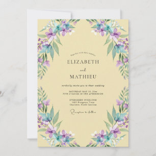 Butter-Amethyst-Wisteria-Hochzeit Einladung