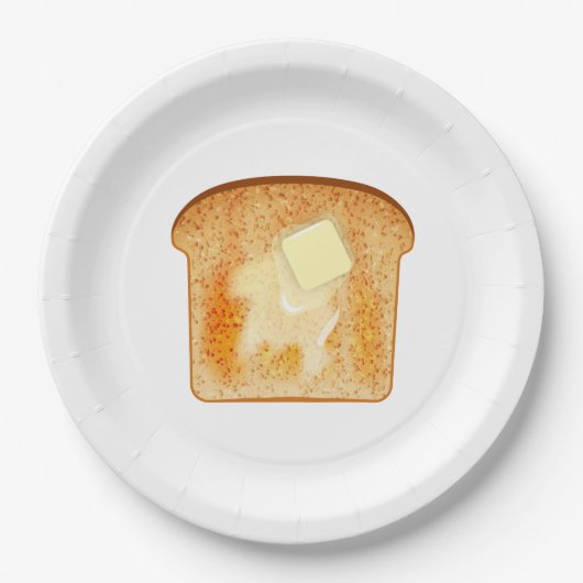 Butter auf Toast Pappteller (Vorderseite)