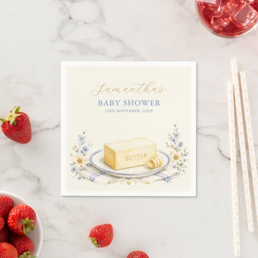 Butter Baby Shower Elegant Serviette (Beispiel)
