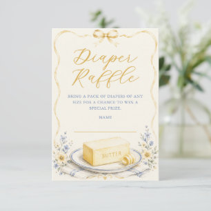 Butter Baby Shower Windel-Raffel Begleitkarte