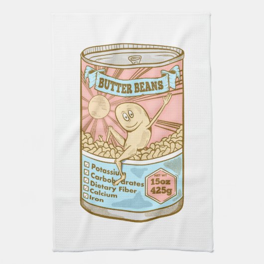 BUTTER BEANS Lima Bohnen Geschirrtuch (Vertikal)