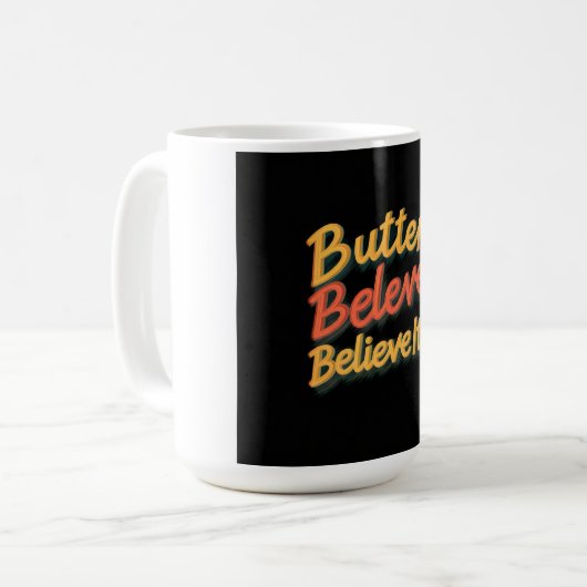 Butter Beleg glauben, es Kaffeetasse (Vorderseite Links)