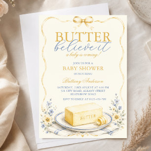 Butter Believe It Cottage Core Baby Shower Einladung