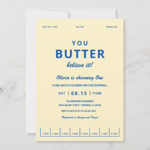 Butter Believe It Erste Geburtstagsfeier Einladung