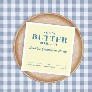 Butter Believe It Gelb Grad AA 2026 Abschluss Serviette