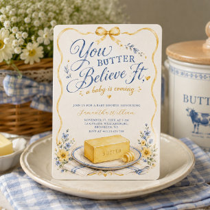 Butter Believe It Gelbe Butter Baby Shower Einladung