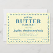 Butter Believe It Yellow Vintage 2026 Graduation Einladung (Vorderseite)