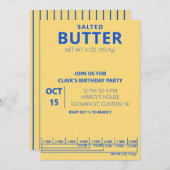 Butter Birthday Party Cooking party Einladung (Vorne/Hinten)