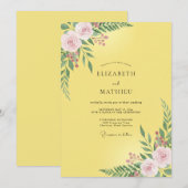 Butter Blush Blatt Hochzeit Einladung (Vorne/Hinten)