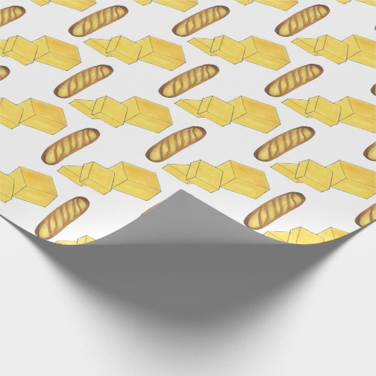 Butter Brot Baguette Französisch Bäckerei Loaf Fei Geschenkpapier (Ecke)
