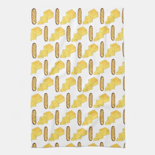 Butter Brot Baguette Französisch Bäckerei Loaf Fei Geschirrtuch (Vertikal)