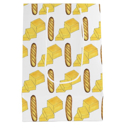 Butter Brot Baguette Französisch Bäckerei Loaf Fei Mittlere Geschenktüte (Rückseite)