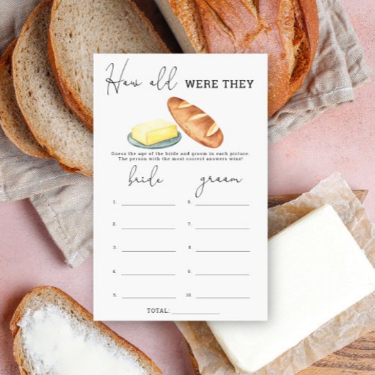 Butter & Brot. Wie alt waren sie ein Bridgame