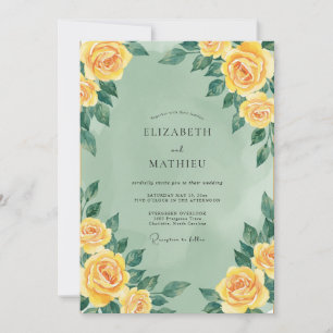 Butter Celadon Soft Rose Hochzeit Einladung