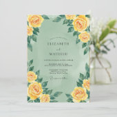 Butter Celadon Soft Rose Hochzeit Einladung (Stehend Vorderseite)