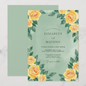 Butter Celadon Soft Rose Hochzeit Einladung (Vorne/Hinten)