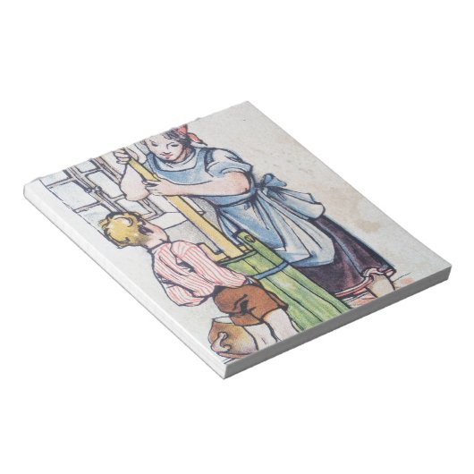 Butter Churn Mutter Son antikes Aquarellland Notizblock (angewinkelt)