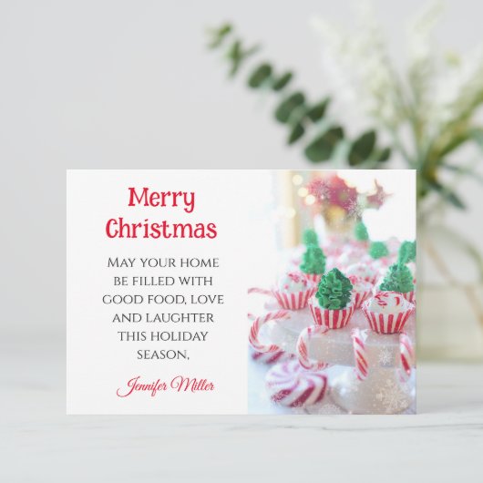 Butter Cookie Exchange Rezept Weihnachtskarte (Stehend Vorderseite)