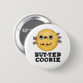 Butter Cookie Funny Food Puff Button (Vorne & Hinten)