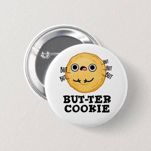 Butter Cookie Funny Food Puff Button (Vorne & Hinten)