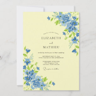 Butter Cornflower Wildflower Hochzeit Einladung