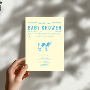 Butter Cow Blue Boy Babyparty Einladung