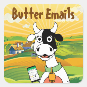 Butter Emails politischen Humor Quadratischer Aufkleber